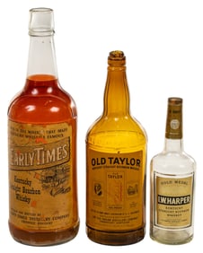 (3) Bourbon Whiskey Display Bottles