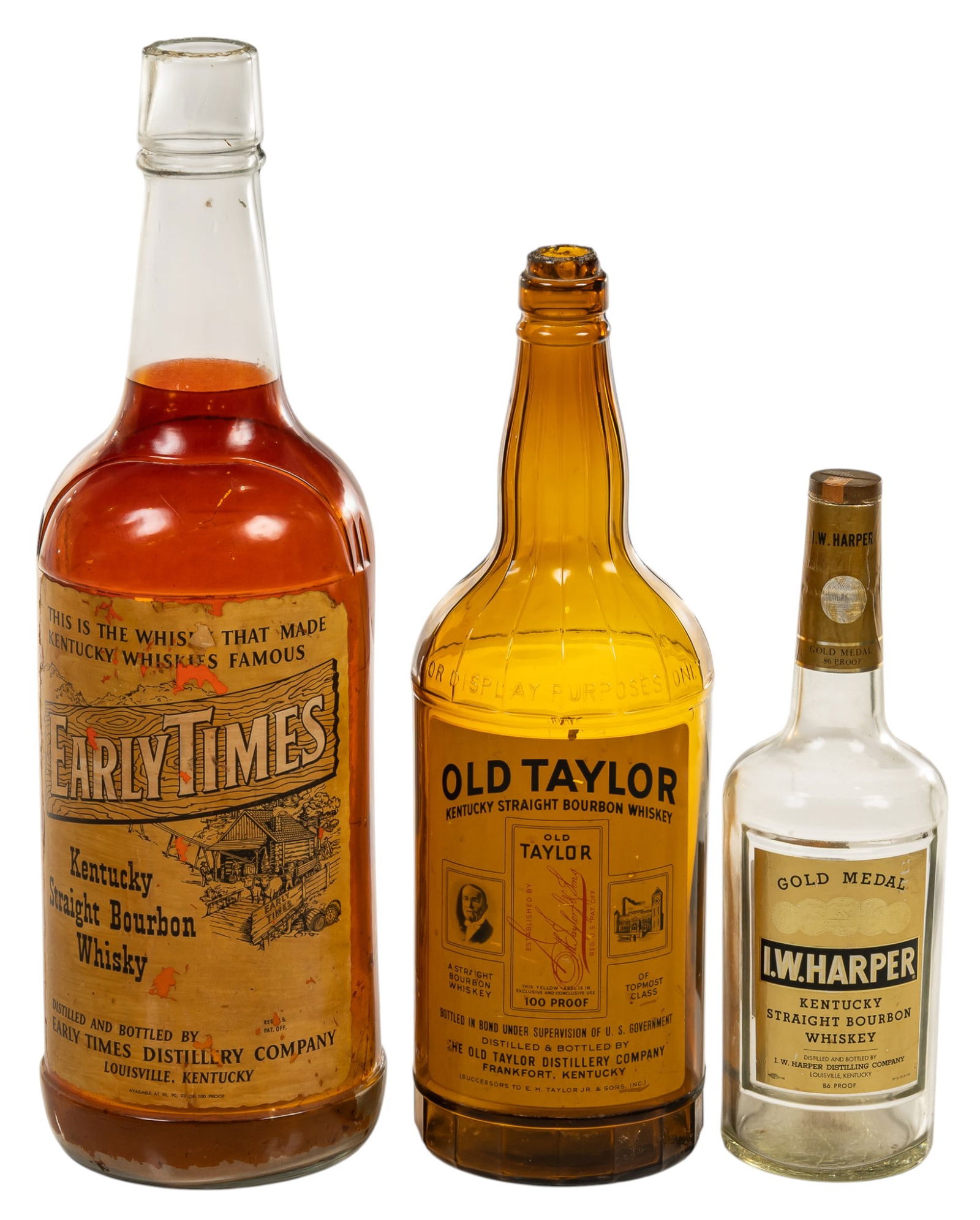 (3) Bourbon Whiskey Display Bottles (1 of 13)