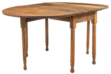Antique Drop Leaf Table with Turned Legs