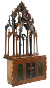 Gothic Style Carved Wood Altar Shrine
