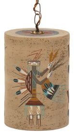 Zuni Style Painted Hanging Lamp