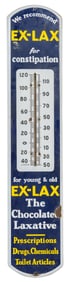 Ex-Lax "The Chocolate Laxative" Porcelain Thermometer Advertising Sign