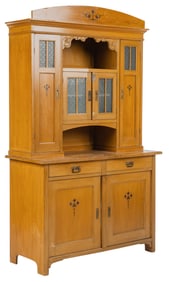 Vintage Glass Door Cabinet Hutch