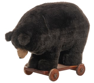 Vintage Bear Fur Pull Toy