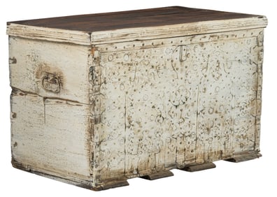 Antique Painted Wooden Chest