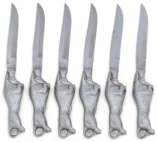 Set of (6) Bruce Fox Bull Handle Knives