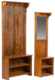 (2) Wooden Hall Stands
