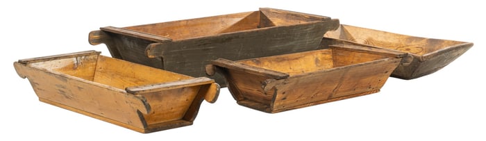 (4) Vintage Wooden Dough Boxes