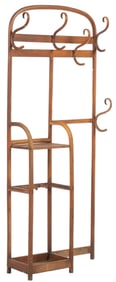Wooden Coat Rack with Umbrella Stand