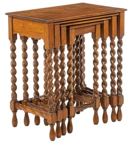 Set of (4) Nesting Barley Twist Tables