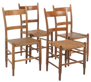 Set of (4) Rustic Chairs