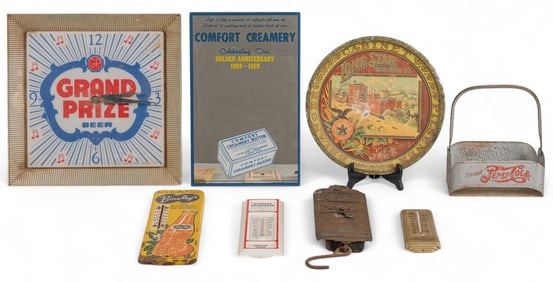 (8) Vintage Advertising Signs & Memorabilia Items