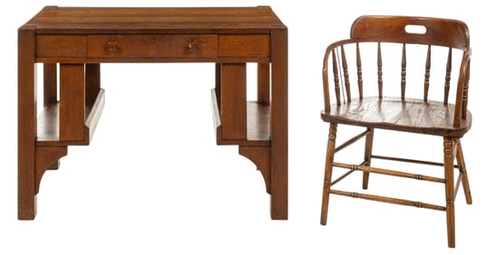 Wooden Desk and Chair Set