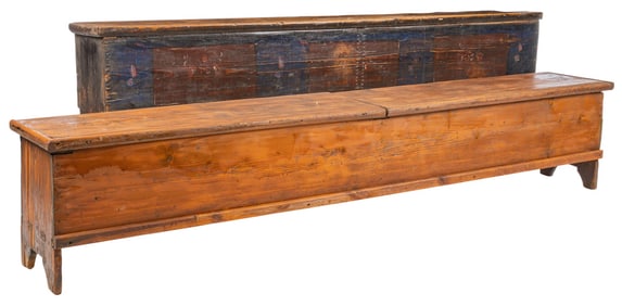 Two Rustic Wooden Storage Chests