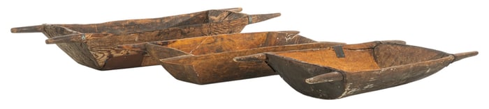 (3) Wooden Dough Bowls