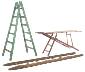Vintage Ladders and Ironing Board
