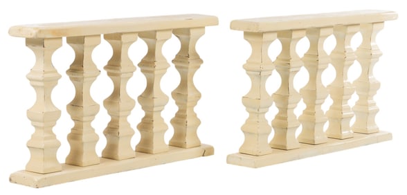 Pair of Wooden Balustrade Railings