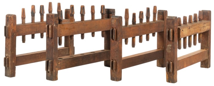 Set of Four Vintage Wooden Vises