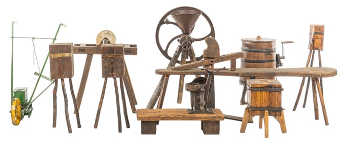 Collection of Farm Tools and Equipment