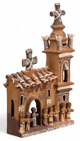 Peruvian Ceramic Folk Art Church Sculpture