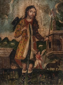 Mexican Retablo, Saint Isidore