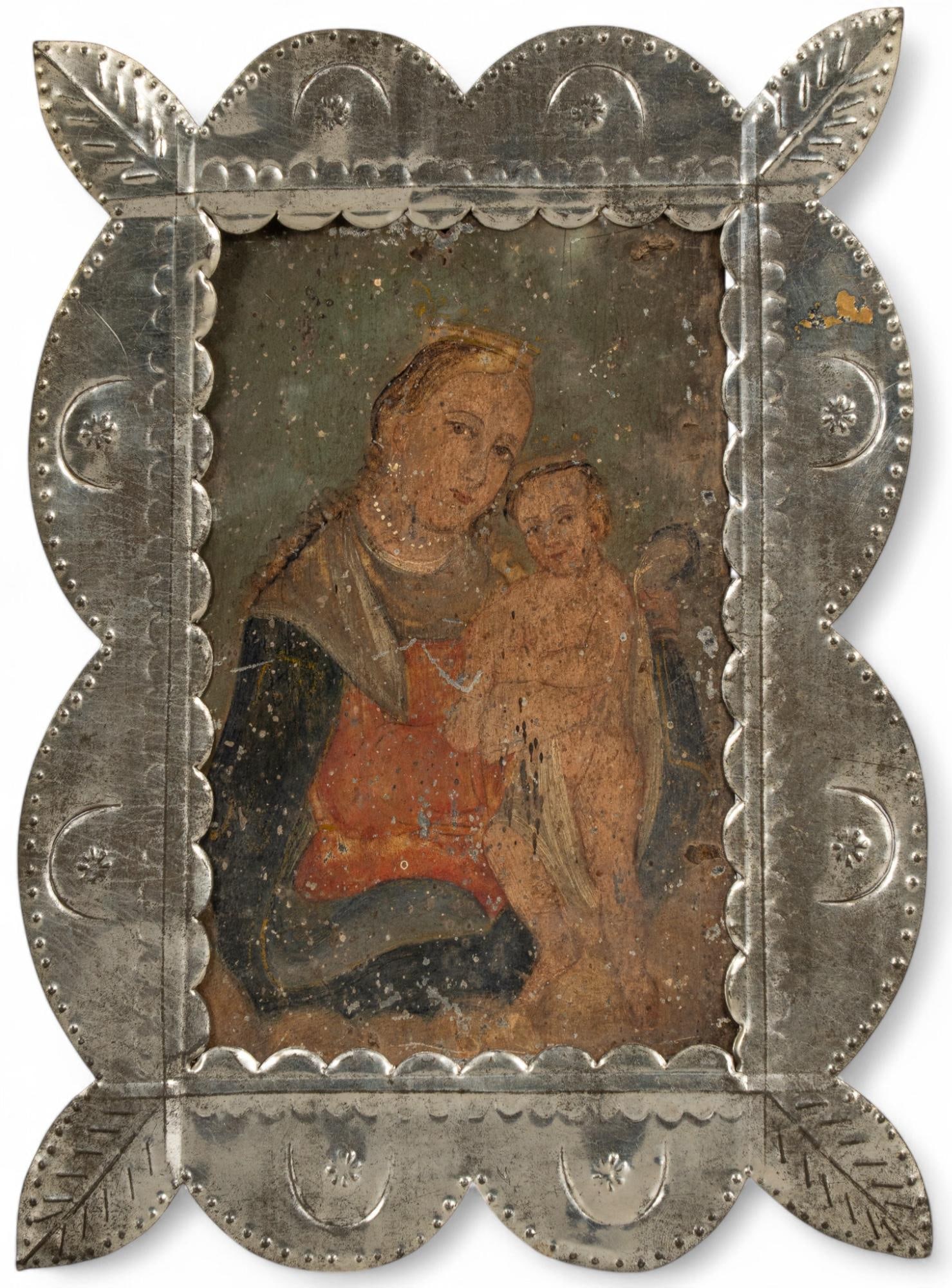 Mexican Retablo, Virgin and Child (1 of 3)