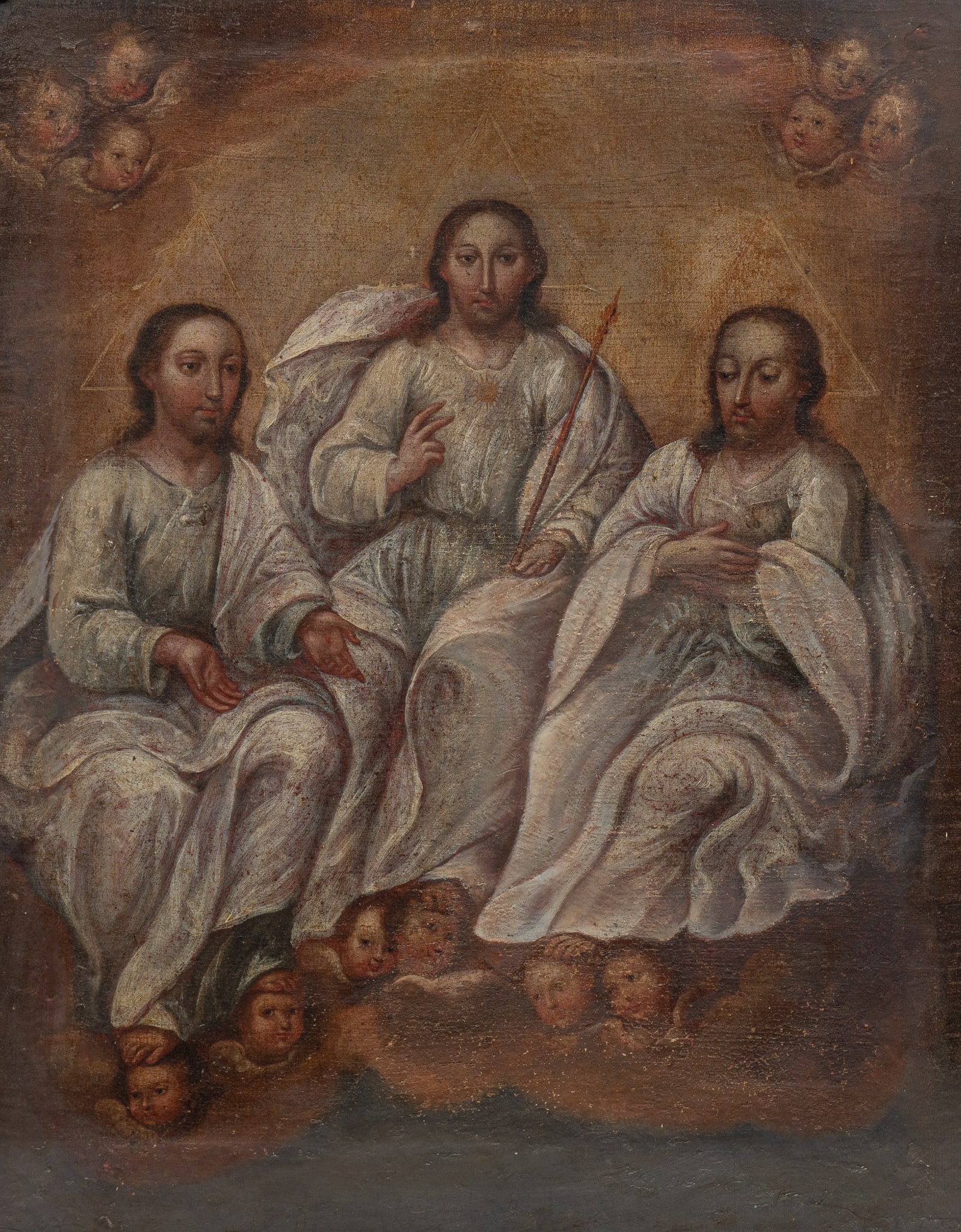 Early Mexican Church Painting, Holy Trinity (1 of 4)