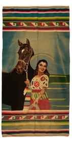 Charra With Horse Saltillo Serape