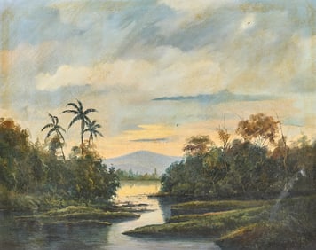 Jose Vives-Atsara, "Atardecer en Puerto Marques", 1950