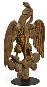 José de la Cruz Porfirio Díaz Mori Mex. Coat of Arms Sculpture