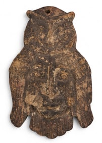 Carved Stone Owl Warrior