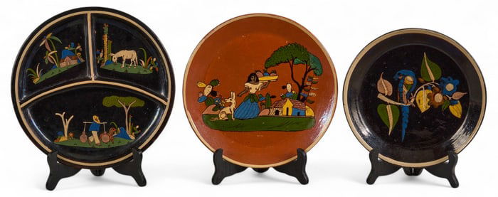 (3) Tlaquepaque Ceramic Plates