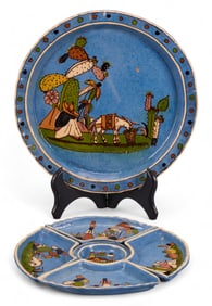 (6) Piece Blue Tonala Lazy Susan