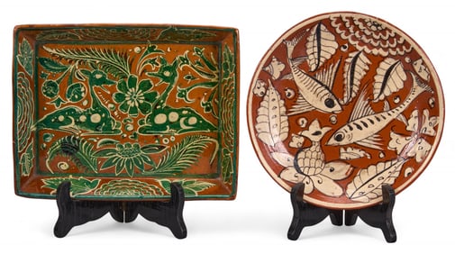 (2) Fantasia Style Tonala Pottery Dishes