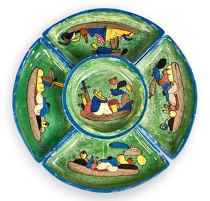 Set of (5) Tlaquepaque Ceramic Lazy Susan Inserts