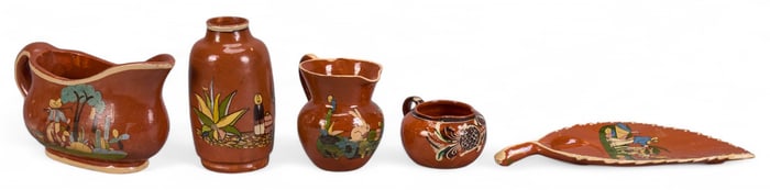 (5) Pieces of Tonala Pottery