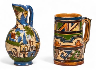 (2) Mexican Ceramic Pitchers