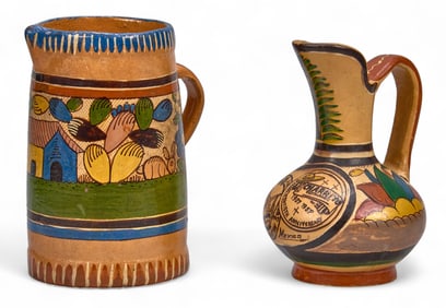 (2) Mexican Ceramic Pitchers