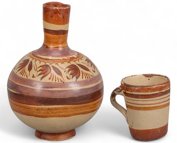 Mexican Ceramic Vase and Mug
