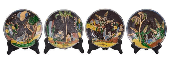 (4) Small Tonala Saucers