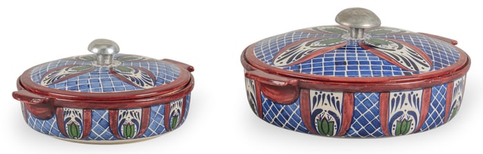 Pair of Ceramic Serving Dishes with Lids