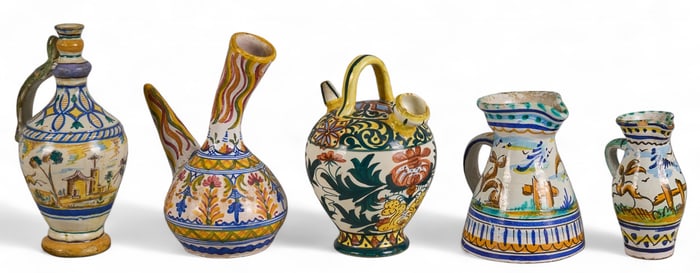 Collection of (5) Spanish Ceramic Vessels