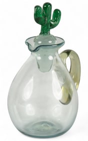 Glass Pitcher with Cactus Stopper