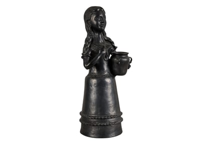 Mexican Barro Negro Pottery Maiden Figure