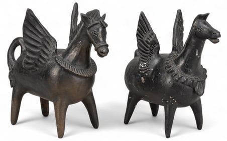 Pair of Barro Negro Pegasus Coin Banks