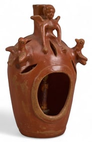 Oaxacan Redware Figural Candle Holder