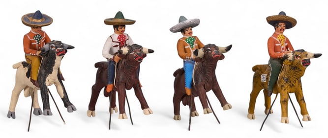 Jesus Carranza Cortes, Set of (4) Men on Bulls