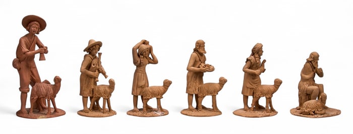 (6) Antonio Ortega Aduna Ceramic Pastoral Figure