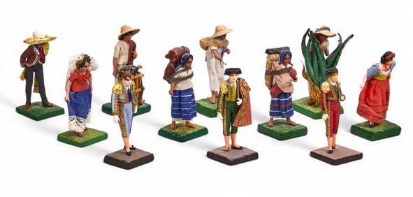 Set of (11) Hidalgo Family Wax Figures
