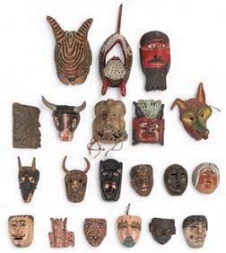 Collection of (20) Mexican Folk Art Masks